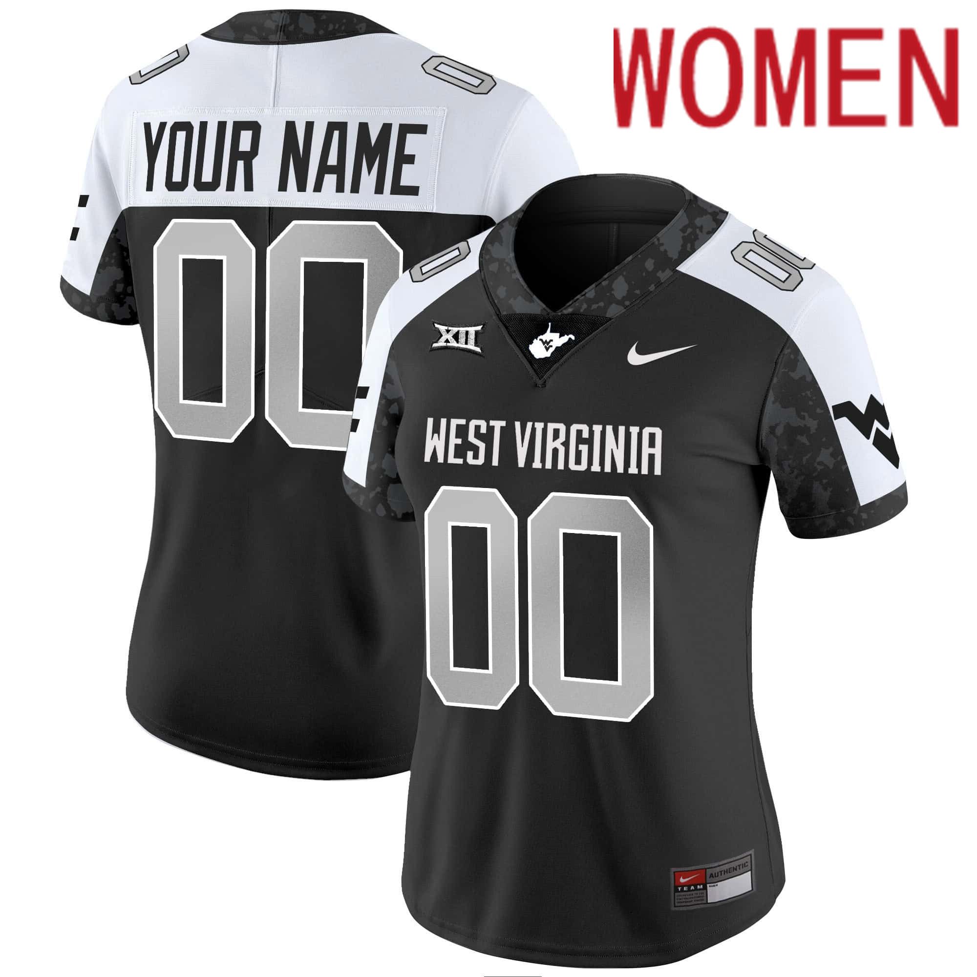 Women West Virginia Mountaineers Black 2024 Nike Vapor Limited Custom NCAA Jersey